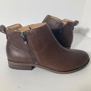 Womens Franco Sarto Keegan Leather Ankle Boot Brown 7.5 low heel